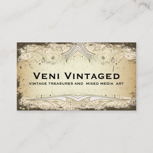 Vintage Distressed Floral Business Cards