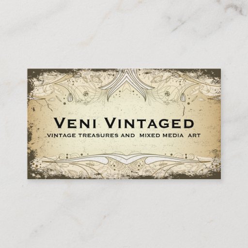 Customizable Vintage Distressed Floral Business Cards