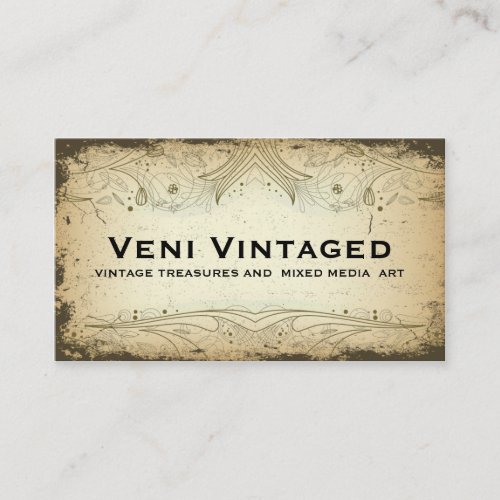 Vintage Distressed Floral Business Cards