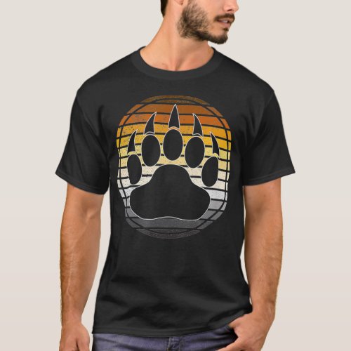 Vintage Distressed Gay Bear Pride Claw Silhouette  T_Shirt