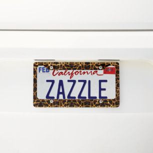 Vintage Distressed Grunge Giraffe Animal Print License Plate Frame