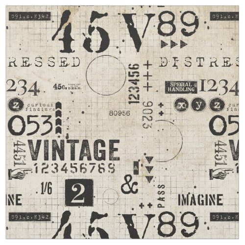 Vintage Distressed Grunge seamless pattern Fabric