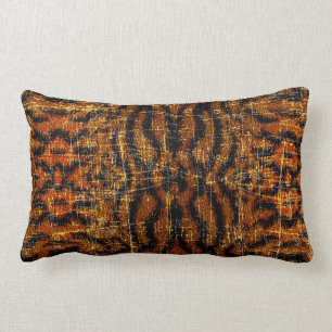 Vintage Distressed Grunge Tiger Animal Print Lumbar Pillow