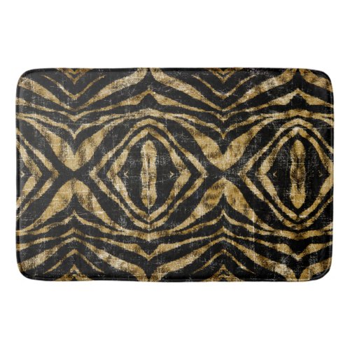 Vintage Distressed Grunge Zebra Animal Print Bath Mat