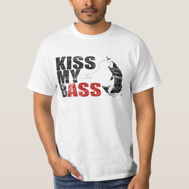 Vintage Distressed KISS MY BASS T-shirt (Front)