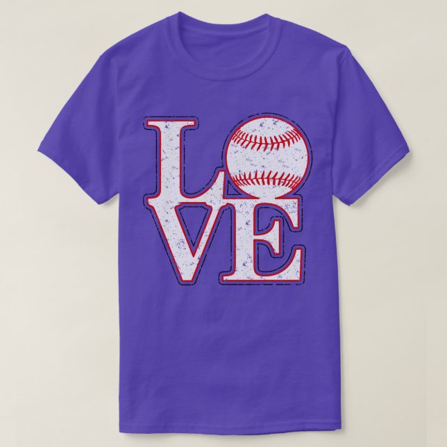 Vintage Distressed LOVE BASEBALL T-Shirt (Design Front)