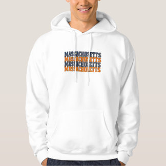 Vintage Distressed Massachusetts Stacked Typograph Hoodie