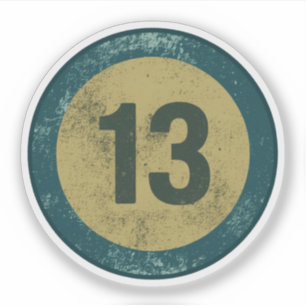 Vintage Distressed Number 13 Sticker