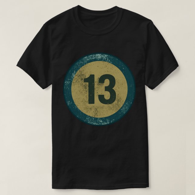 Vintage Distressed Number 13 T-Shirt (Design Front)
