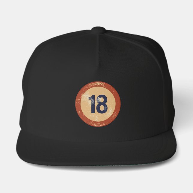 Vintage Distressed Number 18 Snap Back Hat (Front)