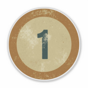 Vintage Distressed Number 1 Sticker