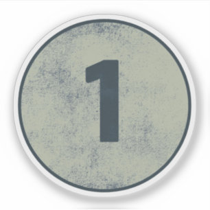 Vintage Distressed Number 1 Sticker