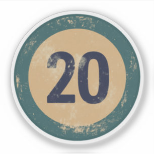 Vintage Distressed Number 20 Sticker