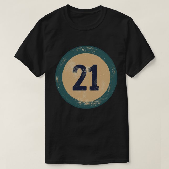 Vintage Distressed Number 21 T-Shirt (Design Front)