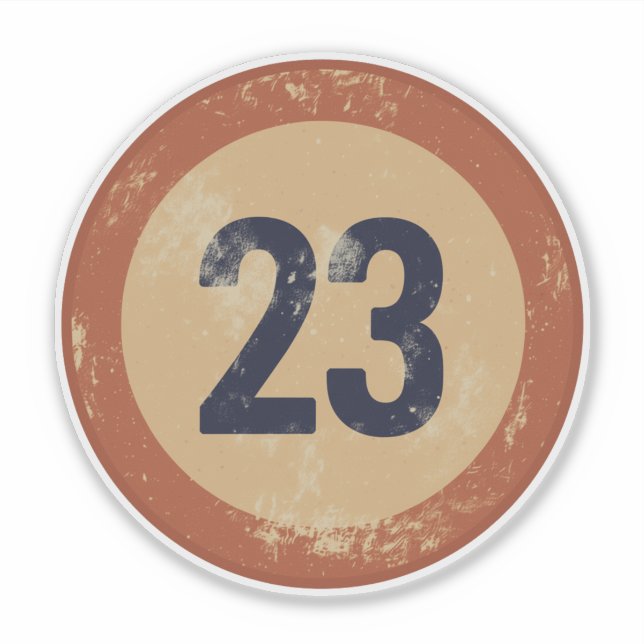 Vintage Distressed Number 23 Sticker (Front)