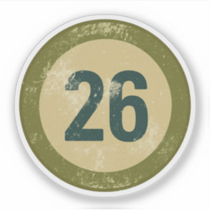 Vintage Distressed Number 26 Sticker