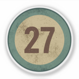 Vintage Distressed Number 27 Sticker