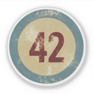 Vintage Distressed Number 42 Sticker
