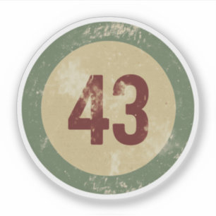 Vintage Distressed Number 43 Sticker
