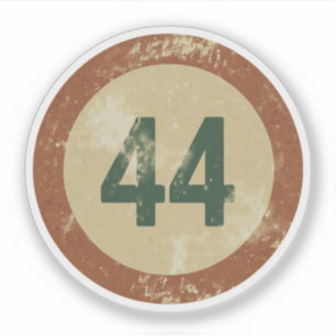 Vintage Distressed Number 44 Sticker