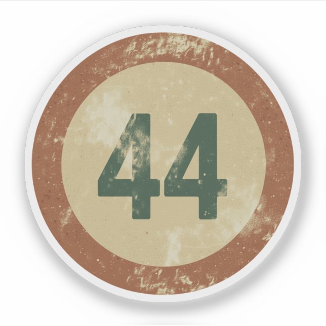 Vintage Distressed Number 44 Sticker (Front)