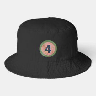Vintage Distressed Number 4 Bucket Hat