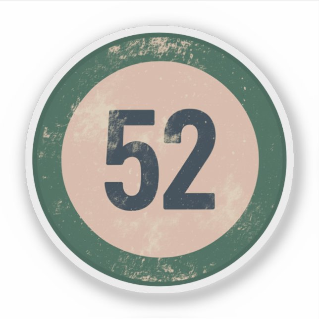 Vintage Distressed Number 51 Sticker (Front)
