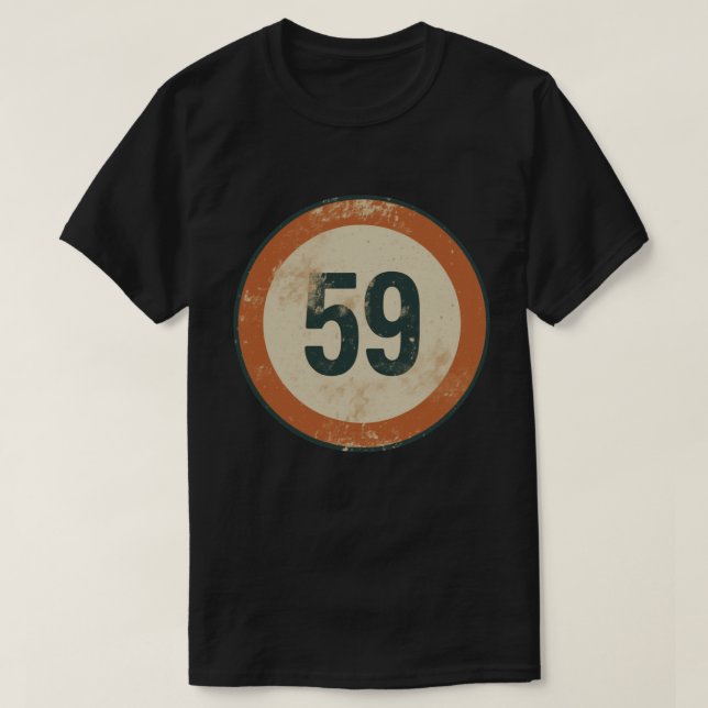 Vintage Distressed Number 59 T-Shirt (Design Front)