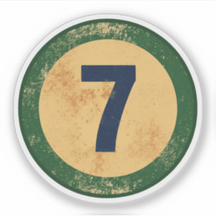 Vintage Distressed Number 7 Sticker