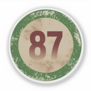 Vintage Distressed Number 87 Sticker