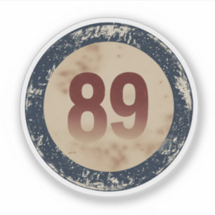 Vintage Distressed Number 89 Sticker