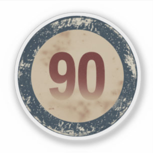 Vintage Distressed Number 90 Sticker