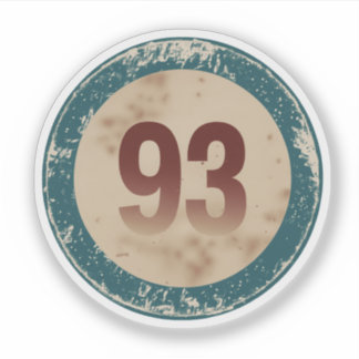 Vintage Distressed Number 93 Sticker