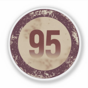 Vintage Distressed Number 95 Sticker