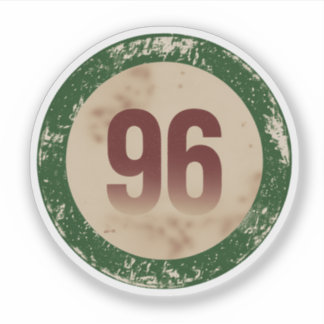 Vintage Distressed Number 96 Sticker