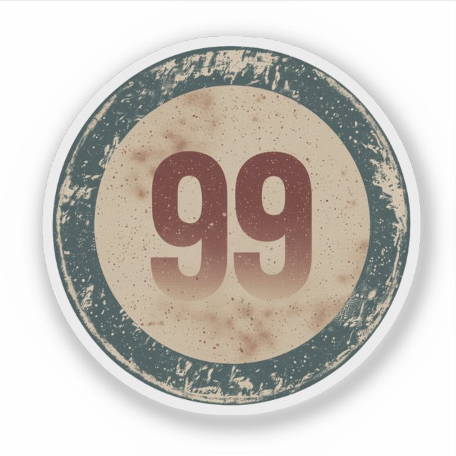 Vintage Distressed Number 99 Sticker (Front)