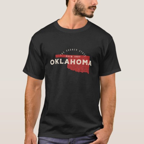 Vintage Distressed Oklahoma State Map The Sooner S T_Shirt