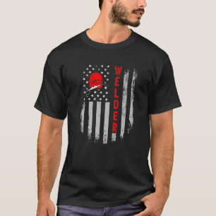 Vintage Distressed Patriotic Welder American USA F T-Shirt