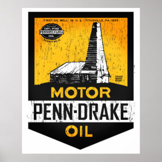 Vintage distressed Penn Drake Motor Oil sign