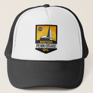 Vintage distressed Penn Drake Motor Oil sign Trucker Hat