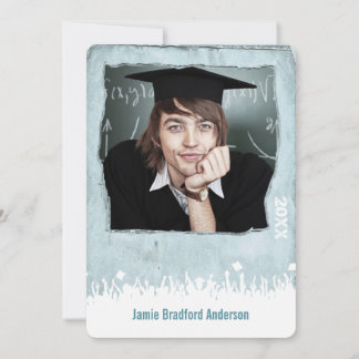 Vintage Distressed Poster Style Grunge Graduation Invitation