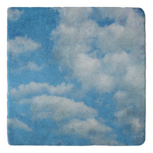 Vintage Distressed Sky and Clouds Background Trivet