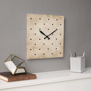 Vintage distressed square wall clock