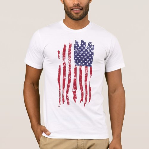 Vintage Distressed Tattered US Flag Shirt