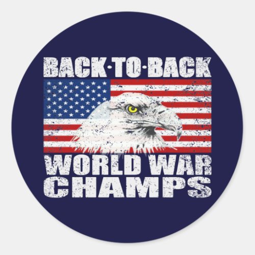 Vintage Distressed US World War Champs Stickers