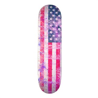 Vintage Distressed US Flag Skateboard