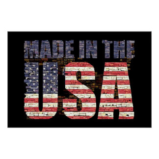 Vintage distressed USA Letters and flag Poster