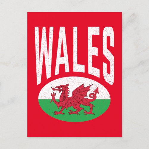 Vintage Distressed Wales Cymraeg Cymru Proud Welsh Postcard