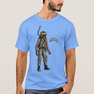 Vintage Diver Wearing a Mark V Diving Helmet URM T-Shirt
