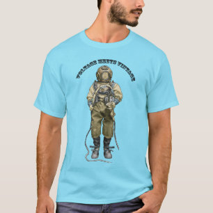 Vintage Diver with Diving Helmet and a Dive Light T-Shirt